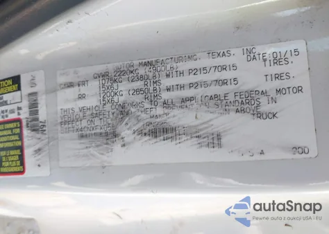 2015 Toyota Tacoma from USA, damaged, VIN 5TFTX4CNXFX056132